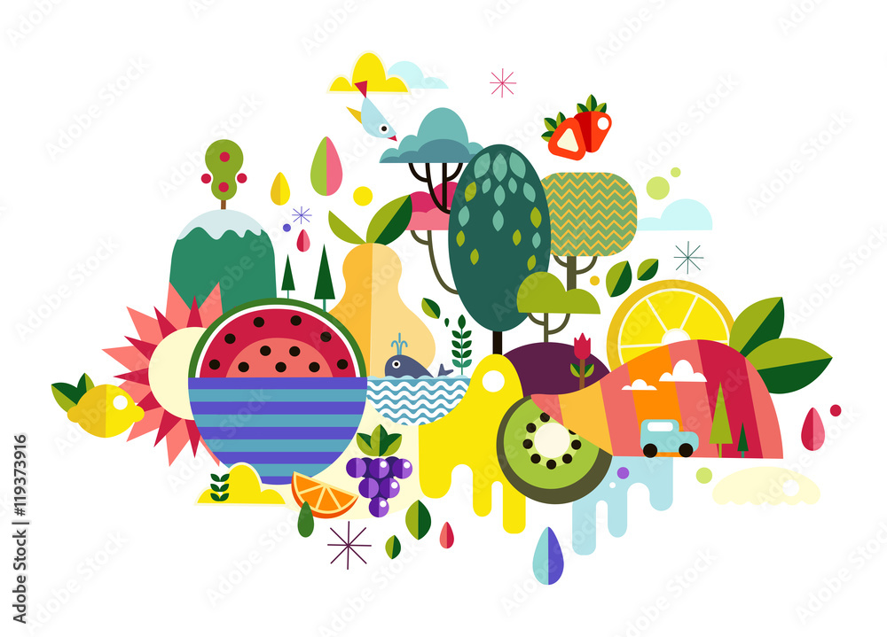 Abstract illustration World Fruit