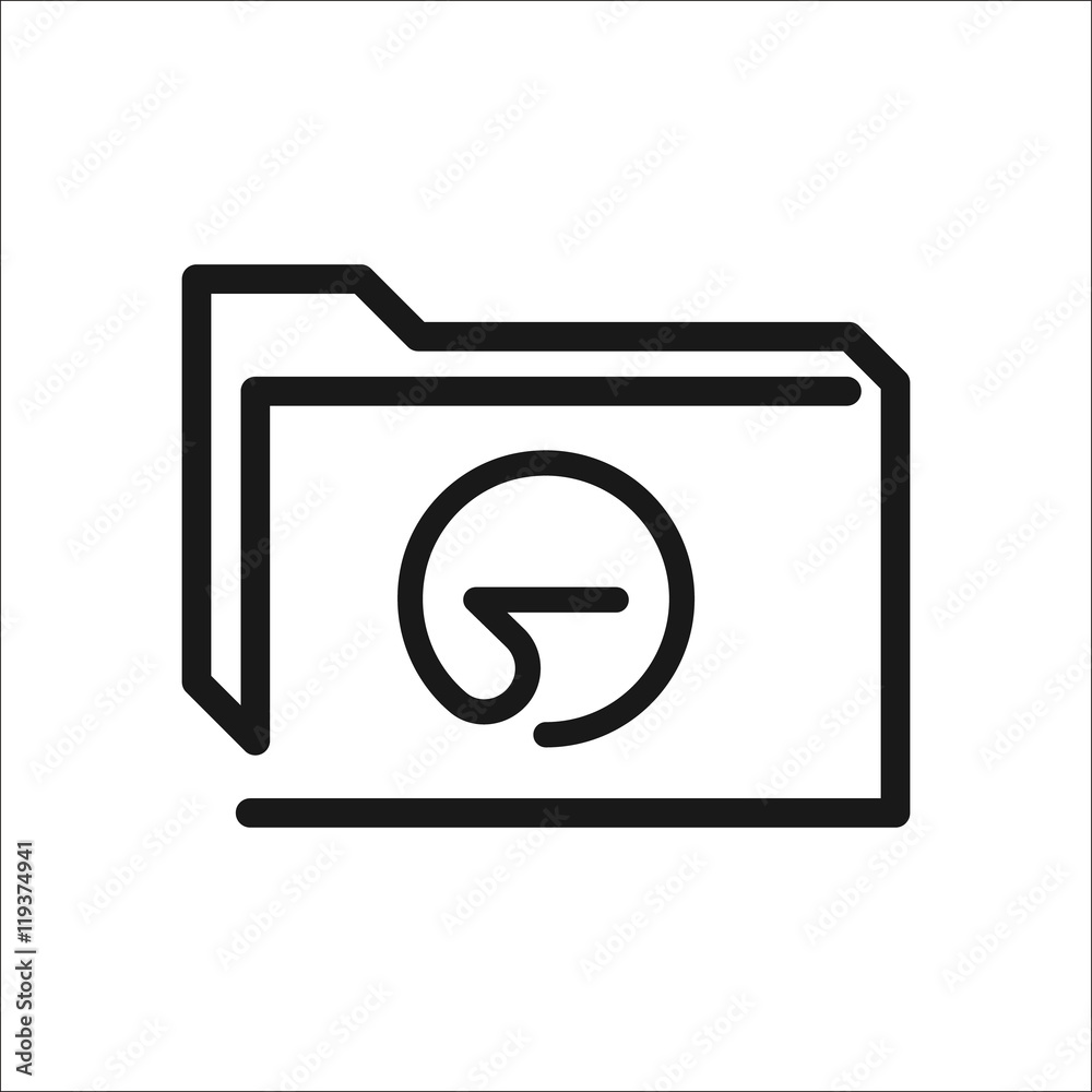 Remove Folder minus sign one line icon on background Remove Folder minus sign one line icon on background