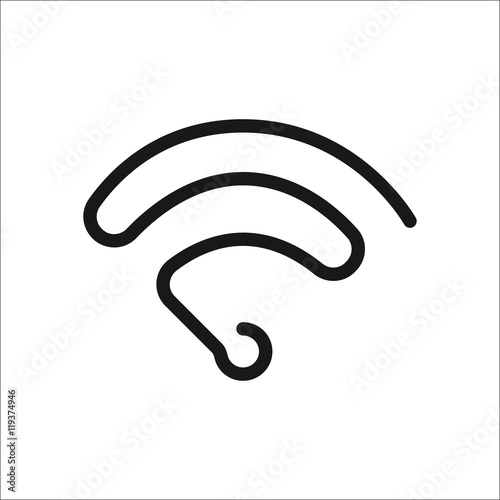 Wi-Fi sign one line icon on background