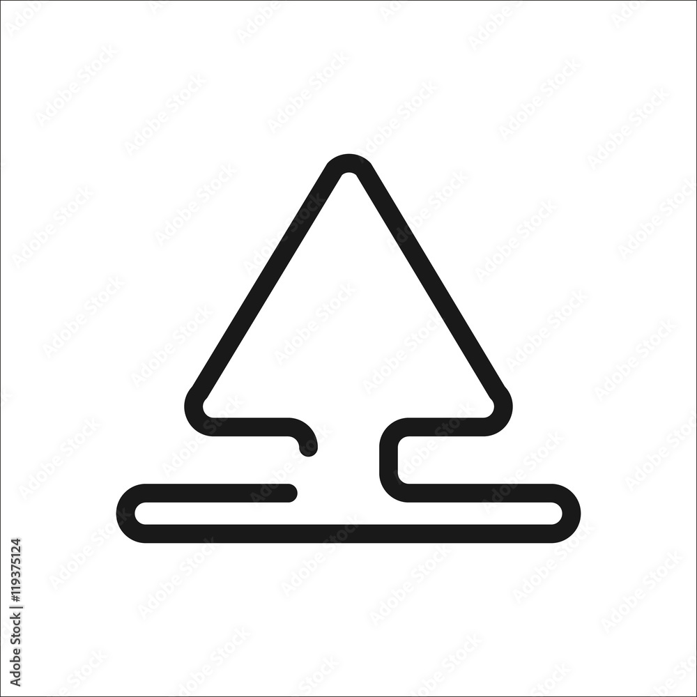 Upload Arrow sign one line icon on background Upload Arrow sign one line icon on background