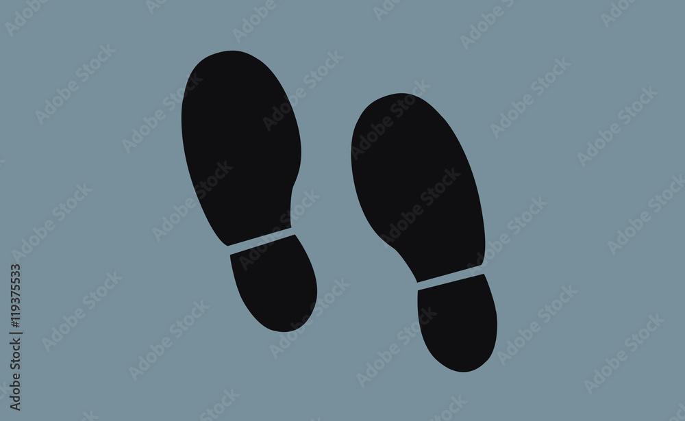Vector footprint symbol icon on flat background Vector footprint symbol icon on flat background