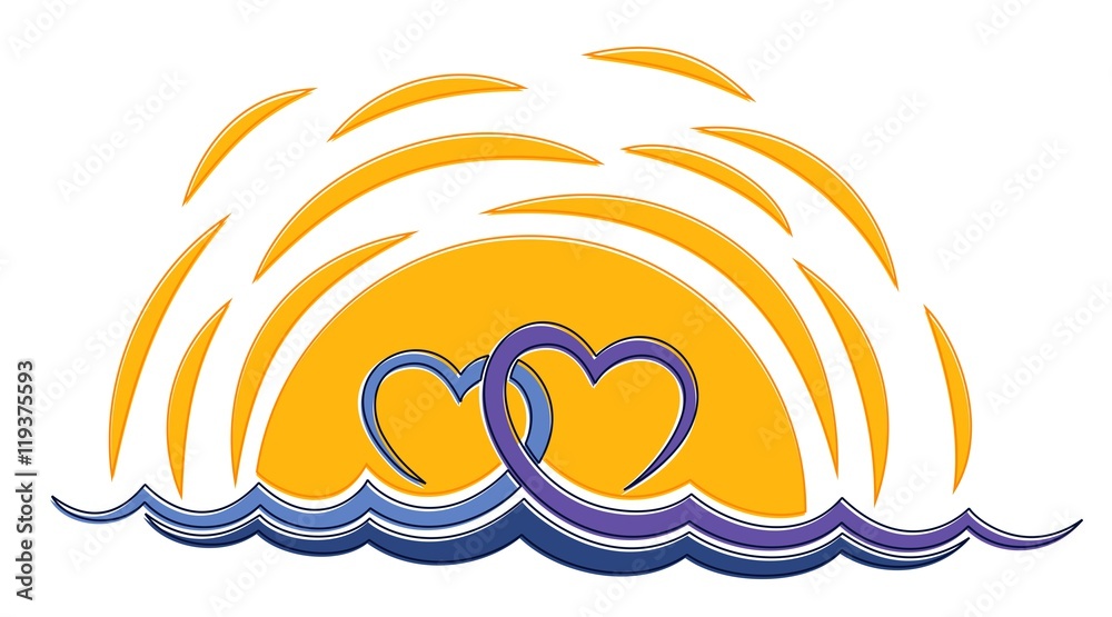 Obraz premium Logo sun and sea.