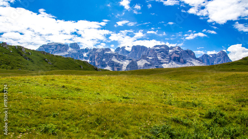 green plateau of the Dolomites in Trentino © marcociannarel