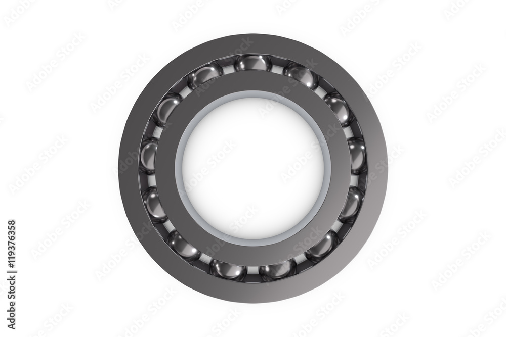 Metal ball bearing isolated on white, 3D render illustration Metal ball bearing isolated on white, 3D render illustration