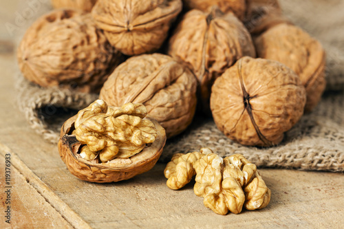  wallnuts on background - food