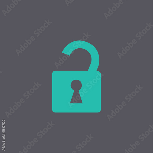 lock icon Flat design style