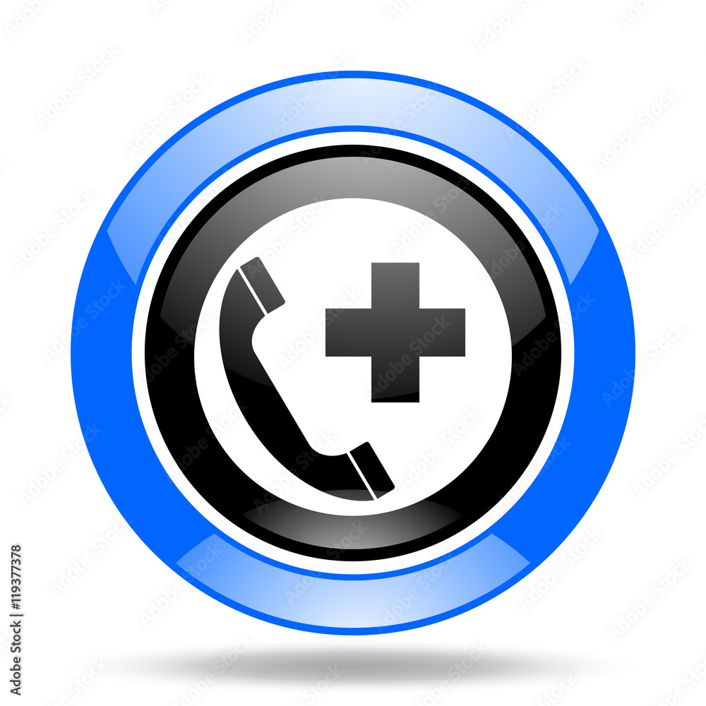emergency call blue and black web glossy round icon emergency call blue and black web glossy round icon