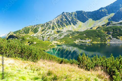 Summer view on five polish lakes valley in Tatra / Tatry mountains, Poland