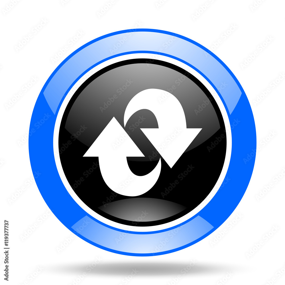 rotation blue and black web glossy round icon rotation blue and black web glossy round icon