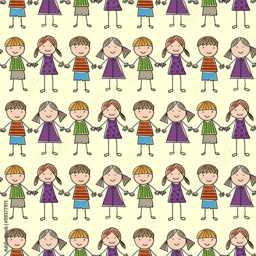seamless pattern with of children