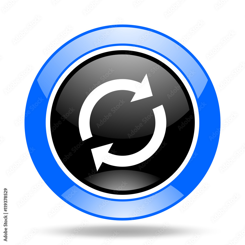 reload blue and black web glossy round icon reload blue and black web glossy round icon