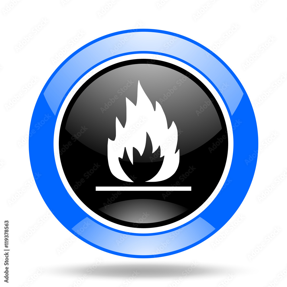flame blue and black web glossy round icon flame blue and black web glossy round icon