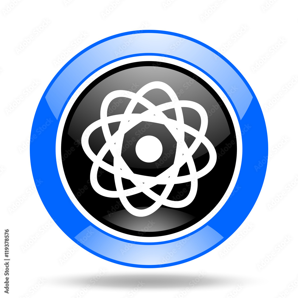 atom blue and black web glossy round icon atom blue and black web glossy round icon
