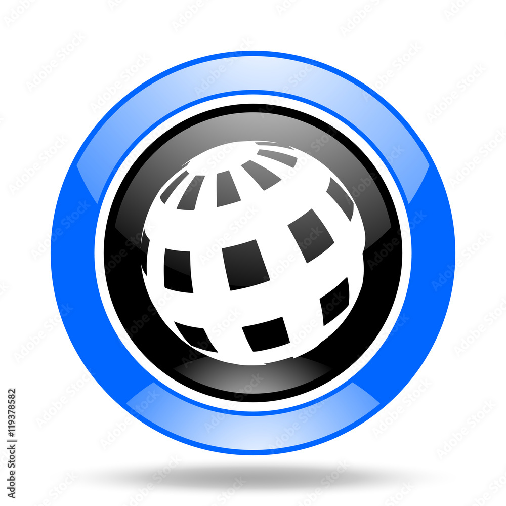 earth blue and black web glossy round icon earth blue and black web glossy round icon