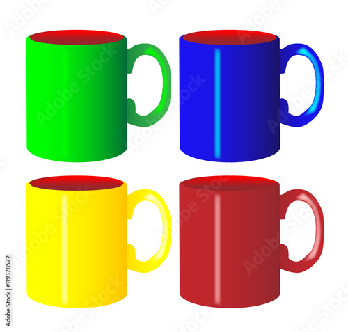 Large Isolated Mug Set
