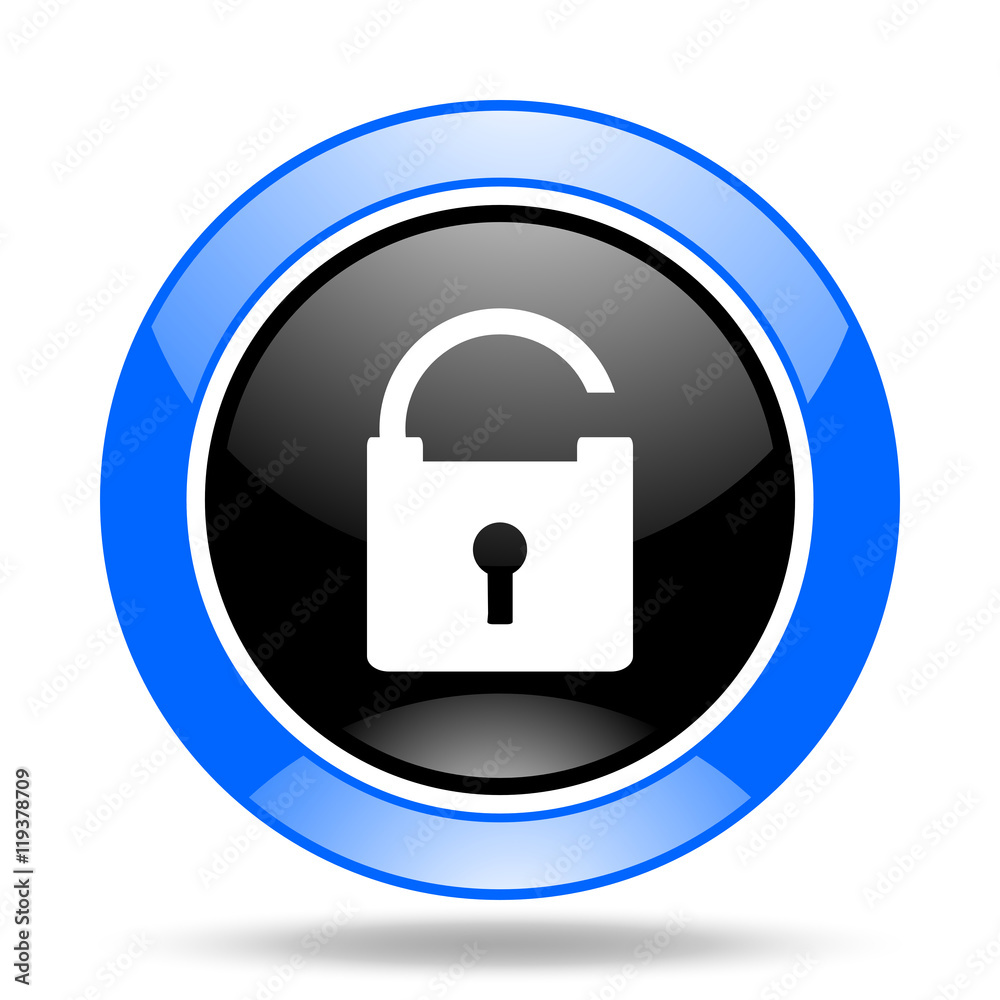 padlock blue and black web glossy round icon padlock blue and black web glossy round icon