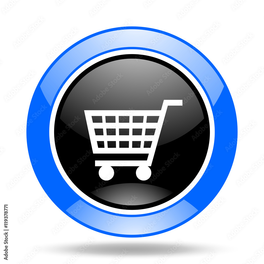 cart blue and black web glossy round icon cart blue and black web glossy round icon