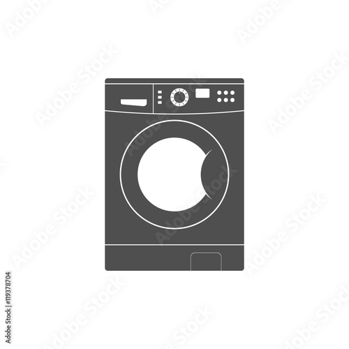 Washing machine icon. Equipment housework laundry wash clothes. Washer