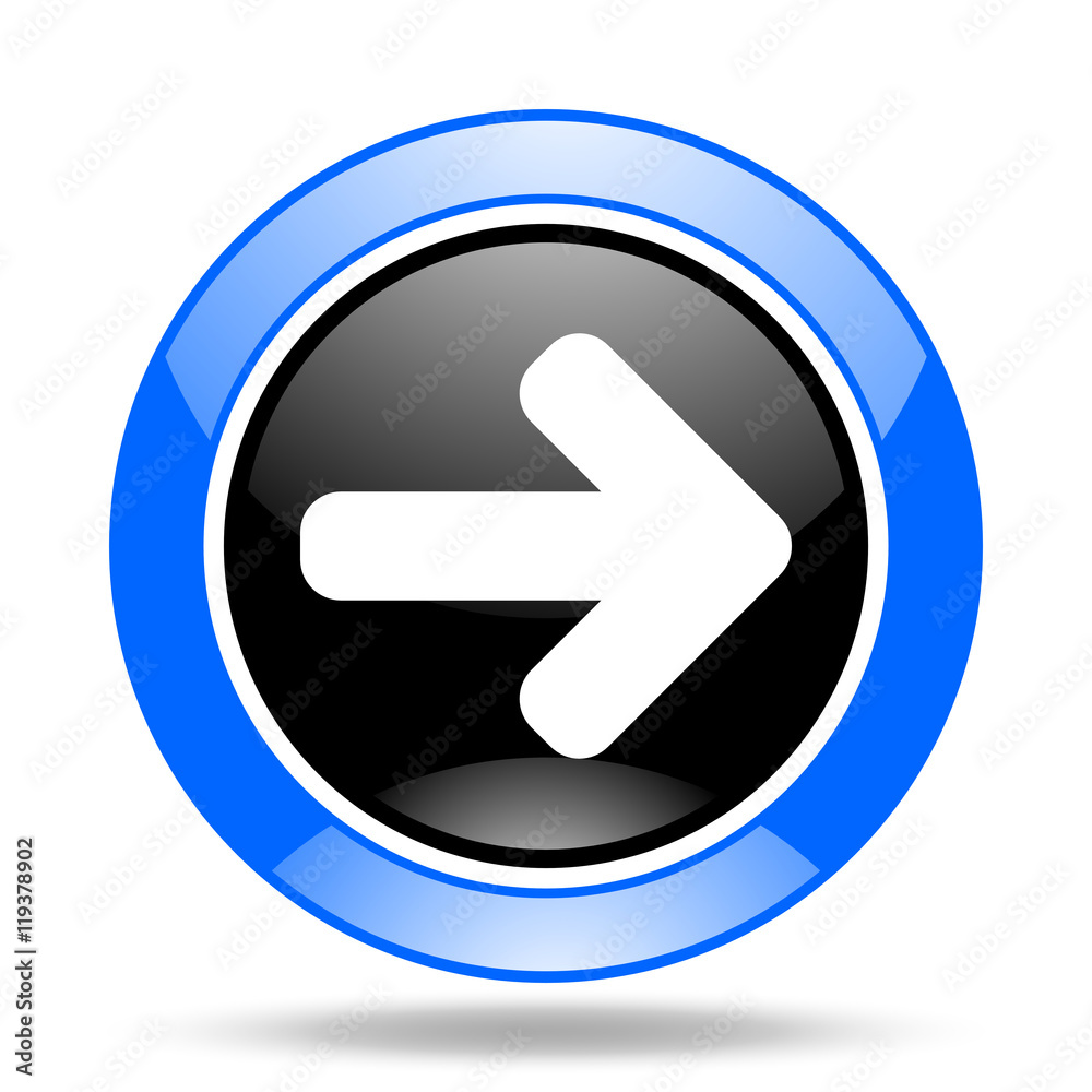 right arrow blue and black web glossy round icon right arrow blue and black web glossy round icon
