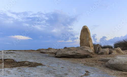 Rocks on one of the coasts of the Caspian Sea.Azerbaijan