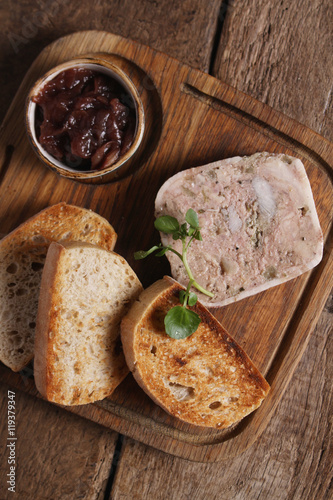 pate with toast platter photo