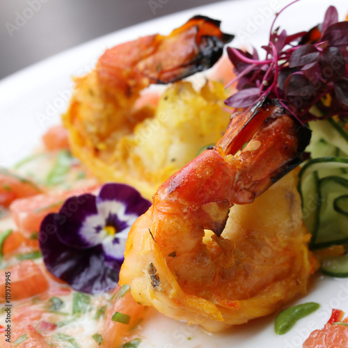 Indian king prawn tikka photo