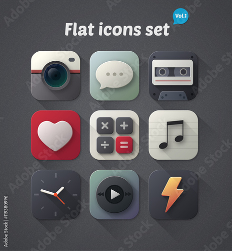Universal flat icons for web