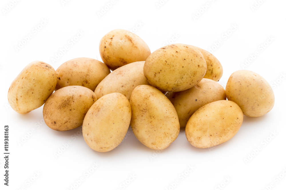 New potato isolated on white background. New potato isolated on white background.