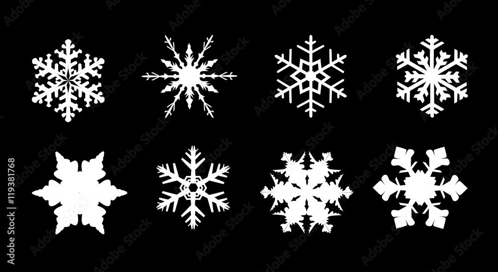 Isolated Snowflake Collection - obrazy, fototapety, plakaty 