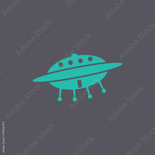UFO icon. Flat