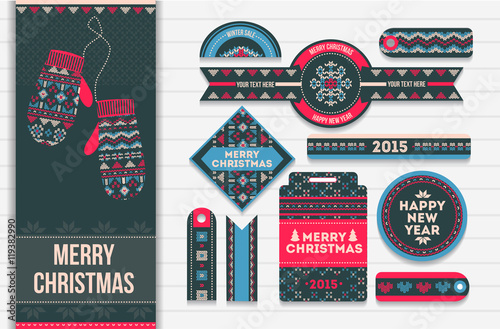 Knitting pattern elements for christmas decore