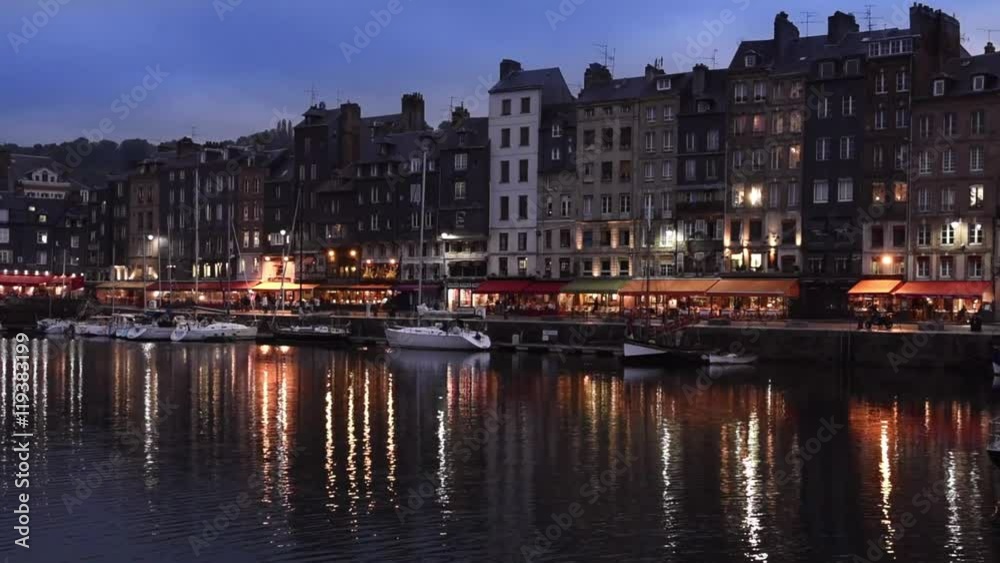 Honfleur city by night, Normandy, France Europe Honfleur city by night, Normandy, France Europe