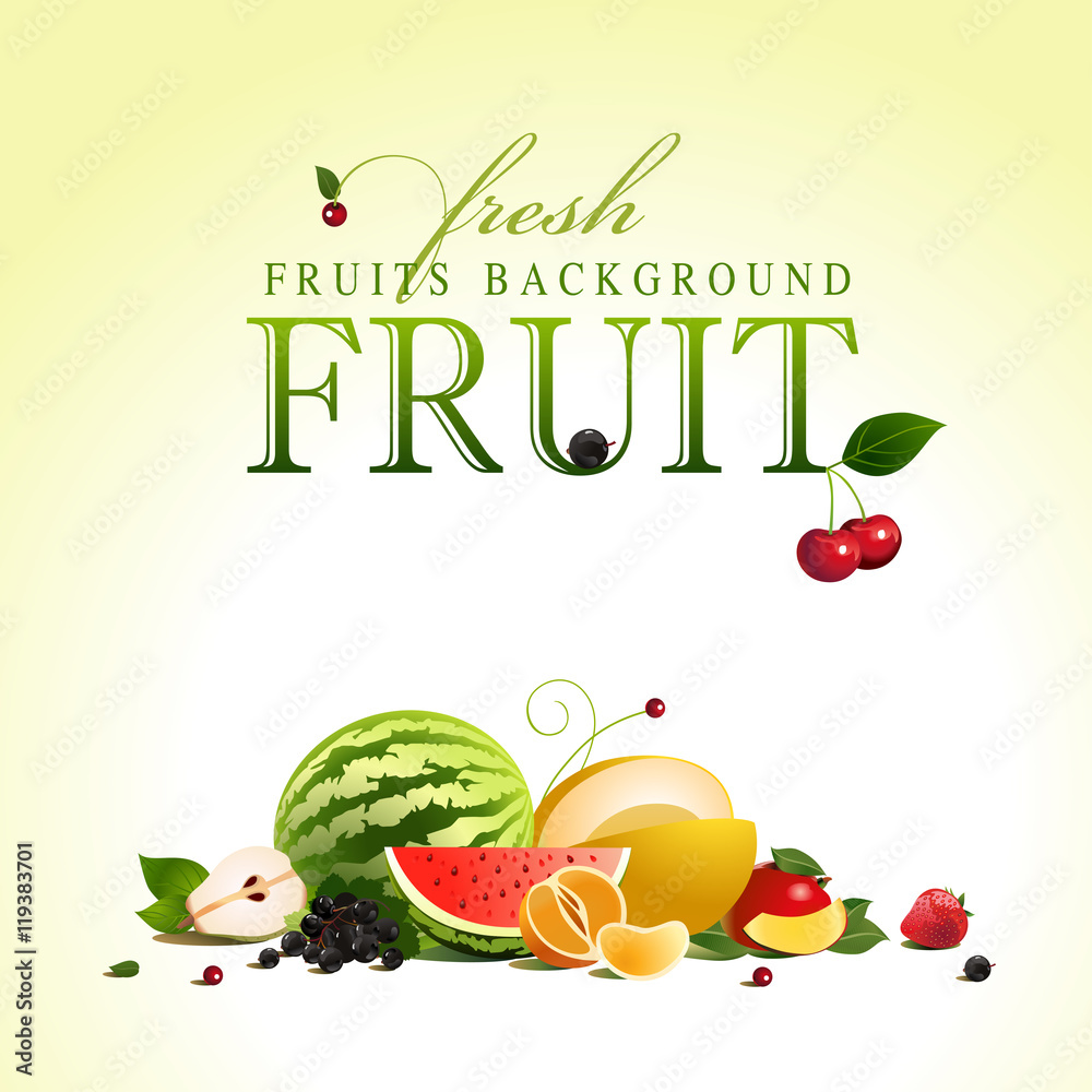 assorted fruit. illustration