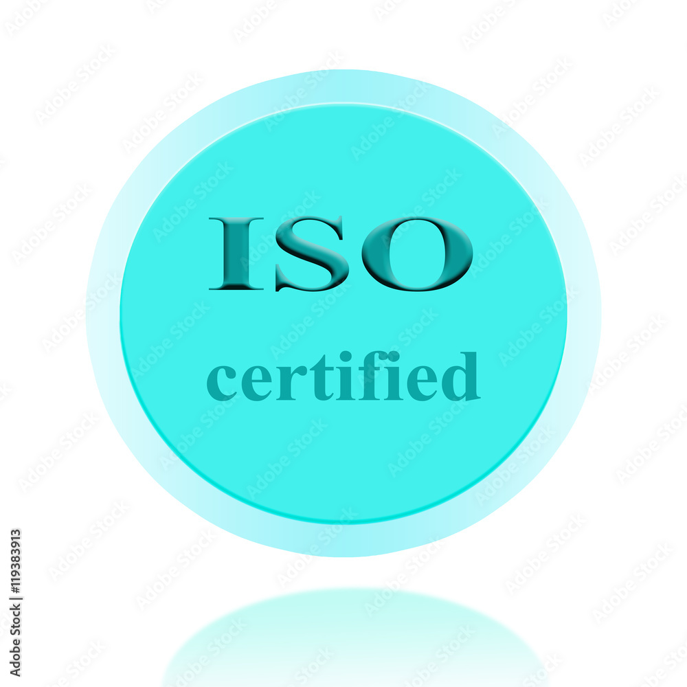 ISO certified icon or symbol  image concept design for business and use in company system.