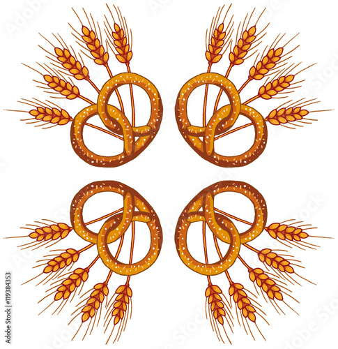 brezel mit weizenähren