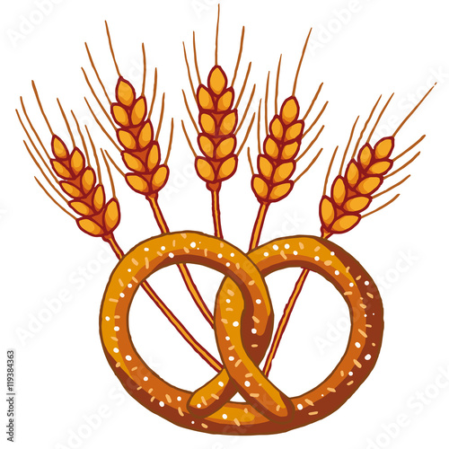 brezel mit weizenähren
