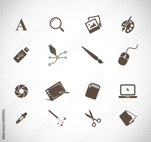 Graphic designers tools icon set