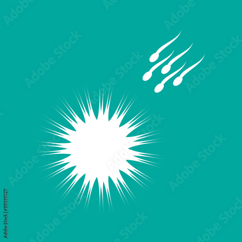 Abstract silhouette of the egg and sperm.