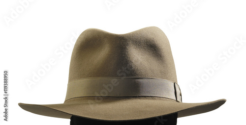 adventurer beige hat with brim isolated photo