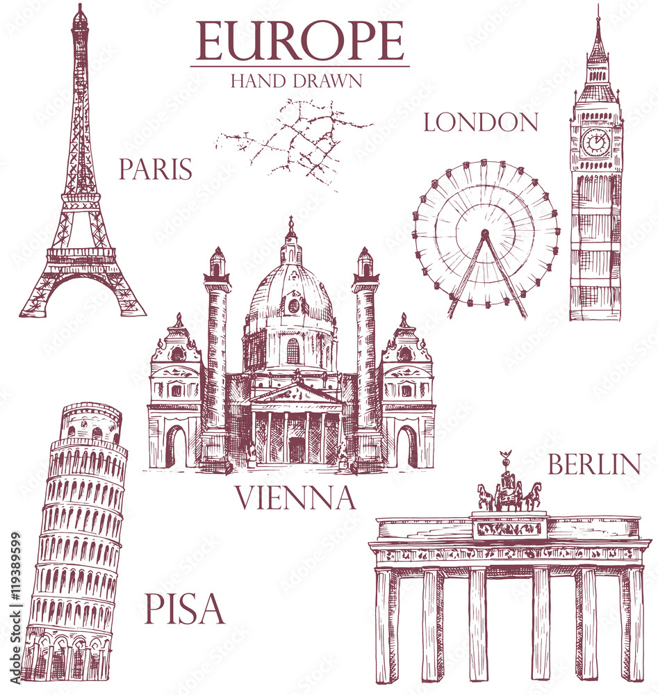 Obraz premium europe set