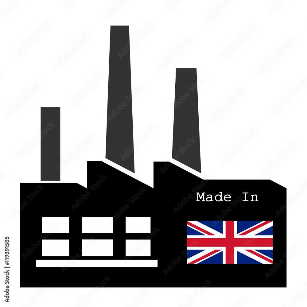 Drapeau du Royaume-Uni sur une usine
