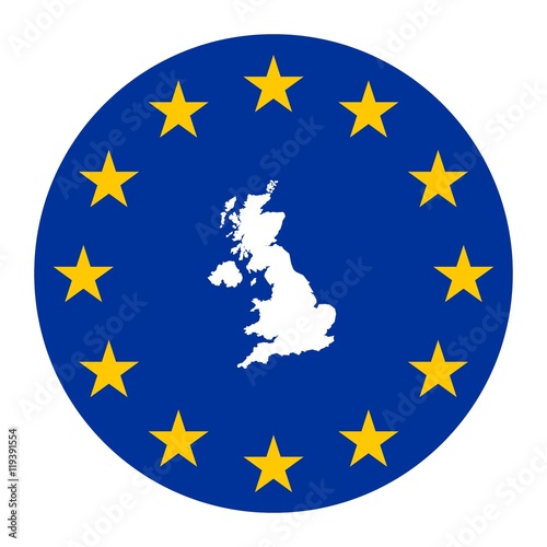 Carte du Royaume-Uni dans un drapeau européen