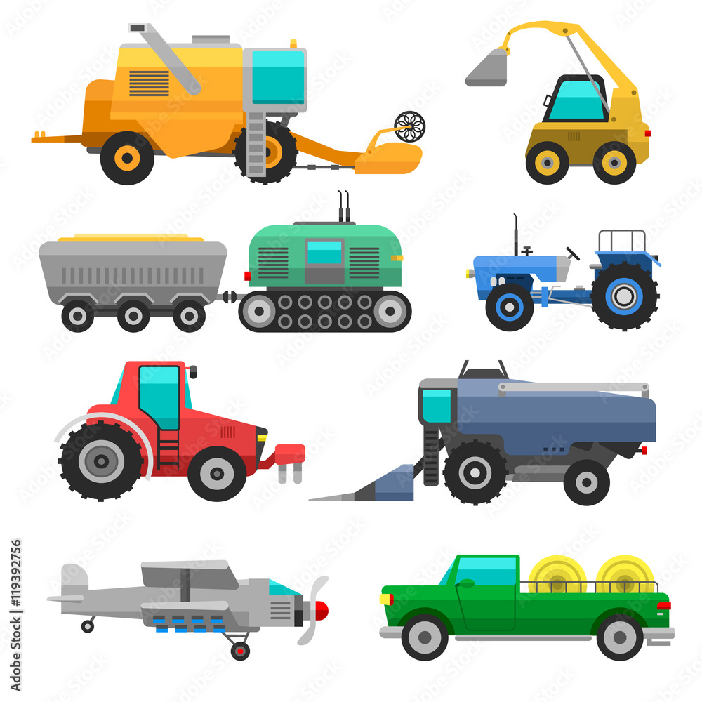 Harvester machine vector vehicle Harvester machine vector vehicle