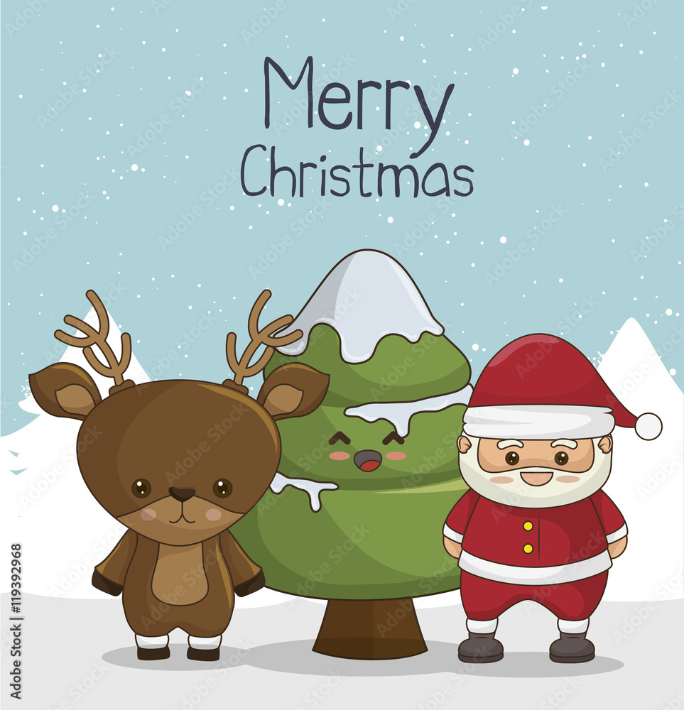 Fototapeta premium happy merry christmas icon