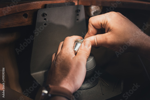 Shaping his new ring to perfection