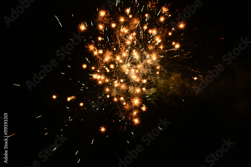 Bright firework explosion in the night sky
