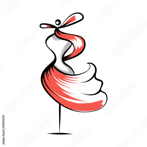 dummy dress hand drawing