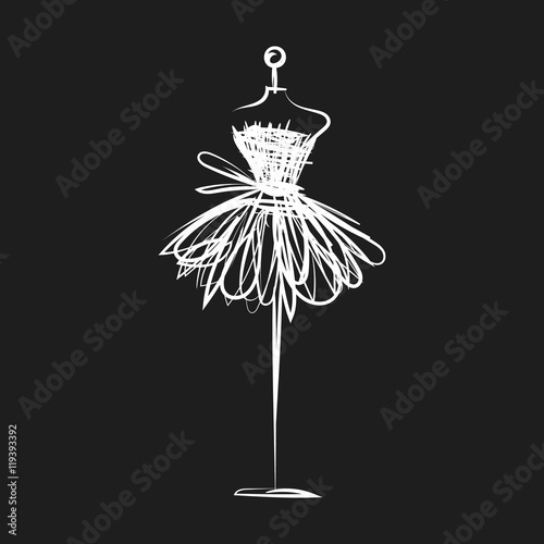 dummy dress hand drawing illustration vector