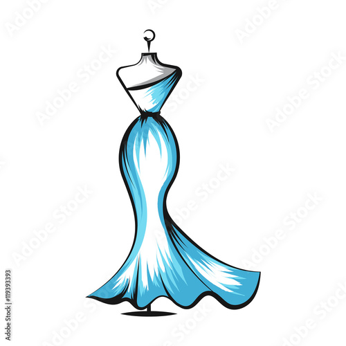 dummy dress hand drawing illustration vector