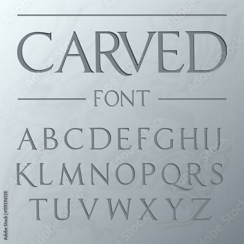 Carved Font / on the wall / old latin font